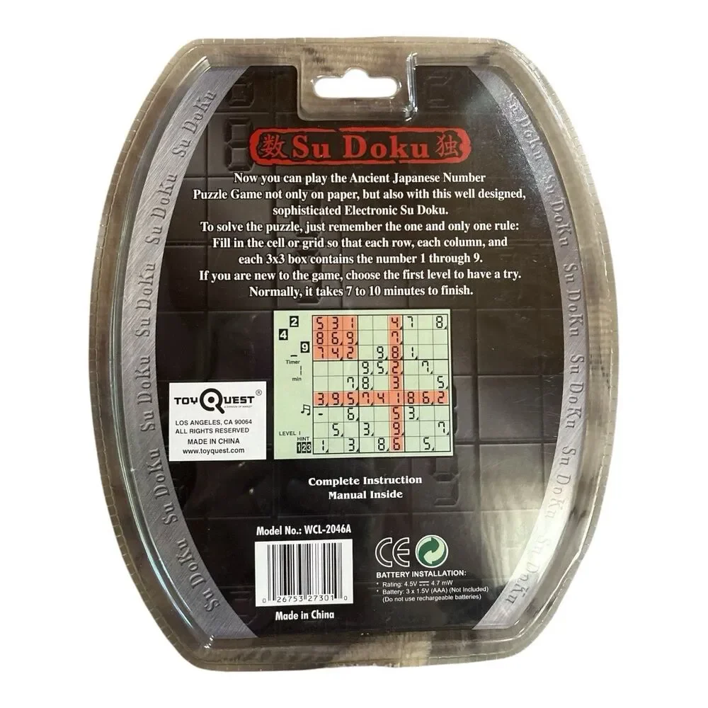 Su Doku 2500 Puzzles of 4 Levels Handheld Electronic Game